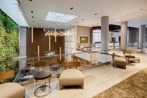 You can often find the second floor of your hotel – sometimes referred to as a mezzanine – has plenty of seating, quiet and AC plugs.