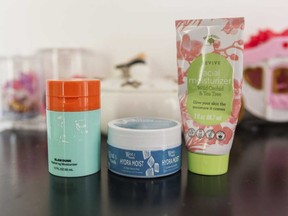 Viral skincare products from Bubble, West & Month, and Bolero sit on 11-year-old Scarlett Goddard Strahan's dresser at her home on Tuesday, Aug. 20, 2024, in Sacramento, Calif.