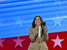 U.S. Vice-President and 2024 Democratic presidential candidate Kamala Harris speaks on the first day of the Democratic National Convention (DNC) at the United Center in Chicago, Ill., on Aug. 19, 2024.
