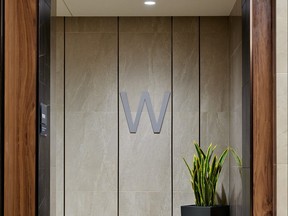 Outside the womens change room in a LifeTime Fitness location.