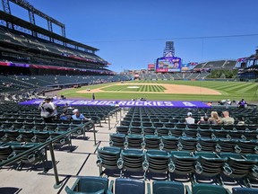 A general view of Coors Field, home of MLB’s Colorado Rockies, about 40 minutes before the start of a game.