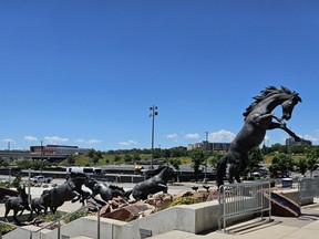 Sculpture outside Empower Field
