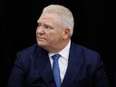 Ontario Premier Doug Ford looks on during an announcement at Pinewood Toronto Studios announcing a deal with Amazon MGM Studios, in Toronto, Wednesday, Jan. 17, 2024. THE CANADIAN PRESS/Cole Burston