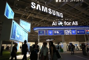 The Samsung hall is seen at the IFA 2024 international trade fair for consumer electronics and home appliances during the show’s 100th anniversary in Berlin, Friday, Sept. 6, 2024.