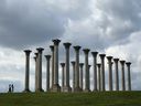 The original columns from the U.S. Capitol, created in 1826, now stand tall at the U.S. National Arboretum.