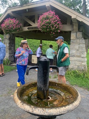 One of the many mineral springs in town. Part of the town is on a fault line that releases the water.