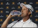 International Team Captain Mike Weir speaks to the media on day three of the 2024 Presidents Cup at The Royal Montreal Golf Club on September 28, 2024 in Montreal.