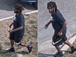 Toronto Police are looking for this man suspected in the fatal shooting of two men in North York.