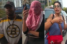 Toronto Police say they need help identifying three people accused of assaulting police officers.