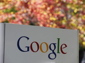 Uma placa na sede do Google