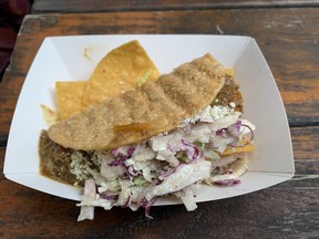 Japanese beef curry tacos from Takumi Taco inside Chelsea Market in NYC (Jane Stevenson/Toronto Sun)