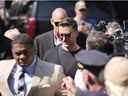 Justin Timberlake, center, walks into court for a hearing, Friday, Sept. 13, 2024, in Sag Harbor, N.Y.