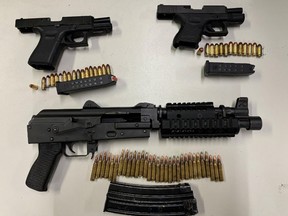 Weapons and ammunition seized by Toronto Police.