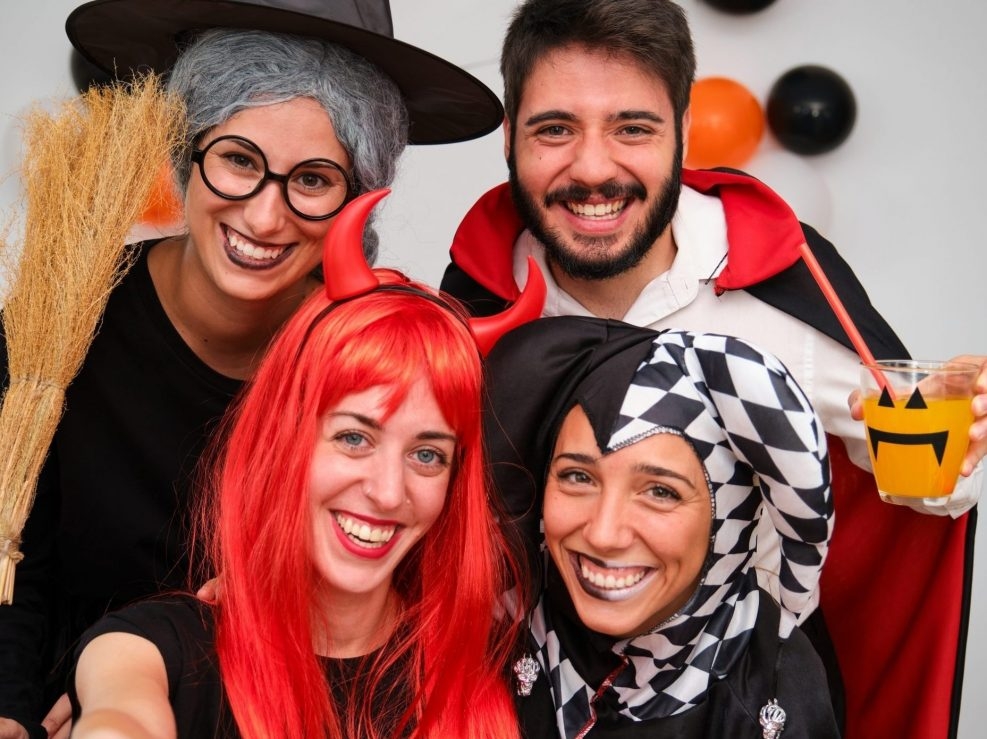 Be creative when putting together a Halloween costume.  Be creative when putting together a Halloween costume.