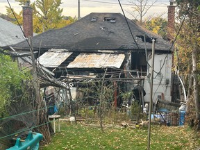 The rear of the house where the fire started. JACK BOLAND/TORONTO SUN