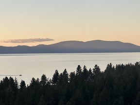 The Lake Tahoe sunset is seen from a hotel room at Harveys Lake Tahoe Hotel & Casino in Stateline. IAN SHANTZ/TORONTO SUN