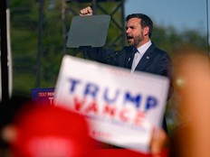 Republican vice-presidential candidate, Sen. JD Vance (R-OH), speaks at a campaign rally for Republican presidential nominee, former U.S. president Donald Trump, at the Butler Farm Show Grounds on Oct. 5, 2024 in Butler, Pa.