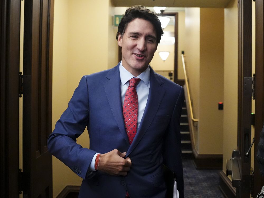 Prime Minister Justin Trudeau makes his way into the House of Commons on Parliament Hill in Ottawa on Wednesday, Oct. 23, 2024.