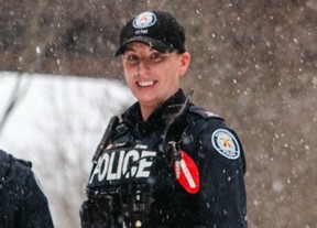 Toronto Police Const. Nicola Kirwan was forced to use a conducted energy weapon on Michael Katz when he pulled a gun on officers and fired it on Dec. 25, 2021.