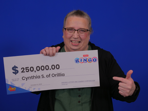 Top Stories Tamfitronics Orillia lottery winner Cynthia Sherman.