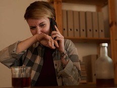 An alcoholic has a tendency to call her friend when she is drunk.