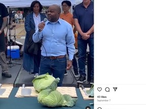 This image – taken from Councillor Chris Moise’s Instagram page (@chrismoiseto) – shows the politician speaking at the 45th annual Cabbagetown festival.