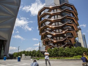 Vessel, a tourist attraction in Hudson Yards in the Manhattan borough of New York City, is closed to visitors on July 30, 2021.