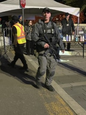 Toronto Police made sure the Jewish candelight vigil at UJAF was secure -- Joe Warmington photo