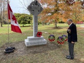 General Walter Natynczyk pays tribute to the fallen at the Field of Honour at The Last Post's new Cross of Sacrifice of Brampton's Meadowvale Cemetery -- Joe Warmington photo