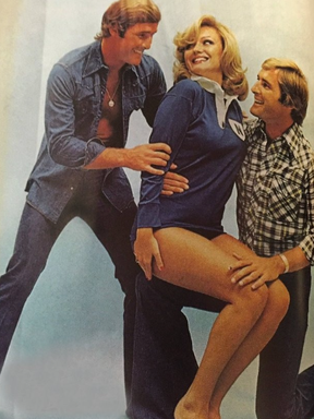 ART IMITATES LIFE: The Dawsons in a 1970s ad.