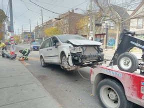 A crashed vehicle.