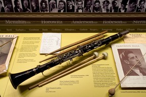 Benny Goodman's clarinet is dispayed inside the Rose Museum at Carnegie Hall. Goodman's orchestra concert at the hall in 1938 is considered one of the greatest jazz concerts in history. JENNIFER TAYLOR PHOTO