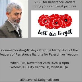 The Royal Canadian Legion has asked a Mississauga rally organizer to take down this rally invitation in that it violates the Legion's poppy trademark