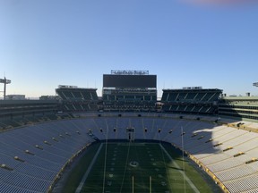 The view from the scoreboard at Lambeau Field.