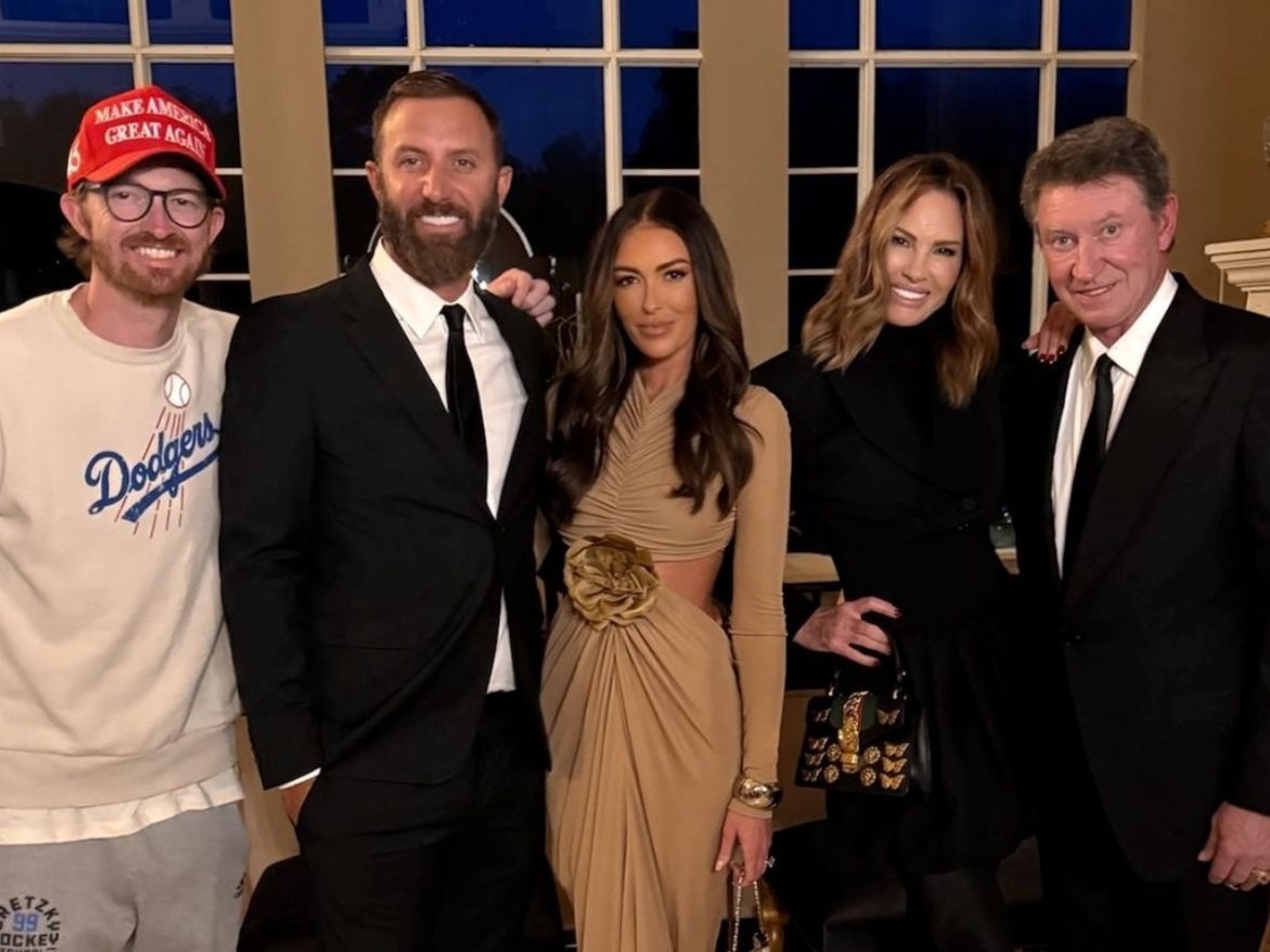  From left, Trevor Gretzky, Dustin Johnson, Paulina Gretzky, Janet Gretzky and Wayne Gretzky at a Trump party at Mar-a-Largo.