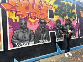 Hush Tours guide RayZa shares some knowledge at the Graffiti Wall of Fame in Harlem during the Birthplace of Hip Hop tour. IAN SHANTZ/TORONTO SUN