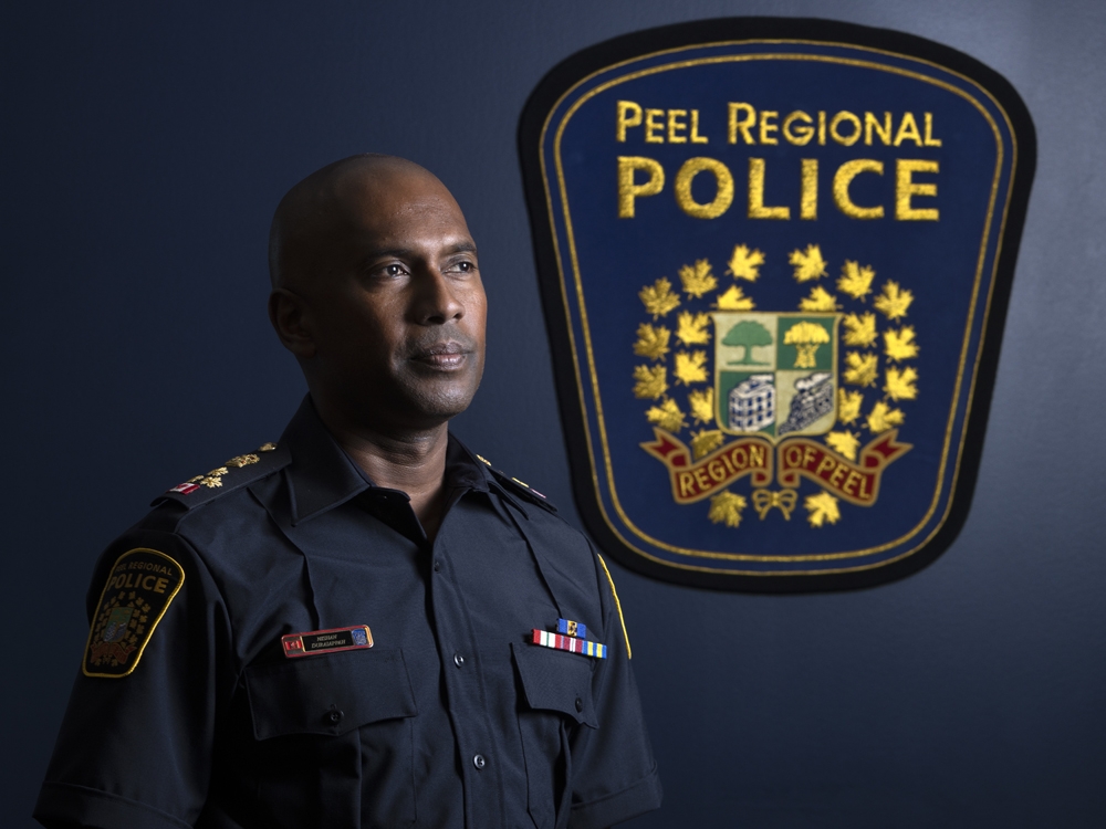  Peel Regional Police Chief Nishan Duraiappah at the force’s Mississauga, Ont., headquarters on Tuesday, May 28, 2024.