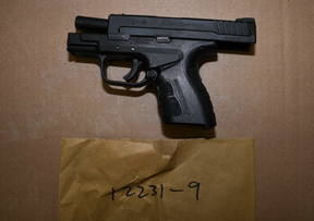 A Springfield Armoury XD-9 subcompact 9mm handgun seized Nov. 2, 2024 at Jane and Finch area.