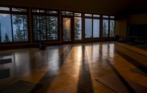 Sunrise as seen in the yoga studio at Mountain Trek Health Reset Retreat in Ainsworth. Ernest Doroszuk/Toronto Sun