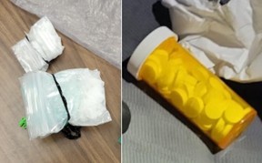 Police officers in York Region seized drugs during a festive R.I.D.E. spot check in Markham on Thursday.