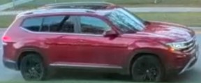 Investigators need help locating this vehicle believed to have been used by an arsonist who set fire to a car in a plaza parking lot in Scarborough on Sept. 29, 2024.