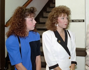 BIG HAIR BRIGADE: Amber and Verna Heath. Verna was the target. GETTY IMAGES