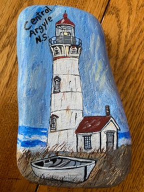 This special Nova Scotia Beach stone, painted by artist Carla Spinney, will be brought to the Korean cemetery grave of killed in action Private Elwin Goodwin this Remembrance Day -- supplied photo