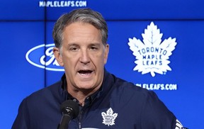 Maple Leafs president Brendan Shanahan’s contract is up at the end of the season. Nathan Denette/The Canadian Press file