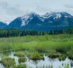Spectacular scenery captured from the outdoor viewing platform on the Rocky Mountaineer.