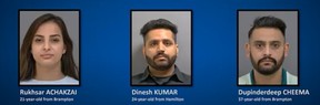 Suspects charged in an extortion investigation. PEEL POLICE HANDOUT