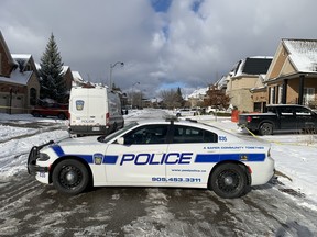 Peel Regional Police cordoned off a section of Odean St., in Brampton, as they investigated a deadly double shooting on Thursday, Dec. 5, 2024.