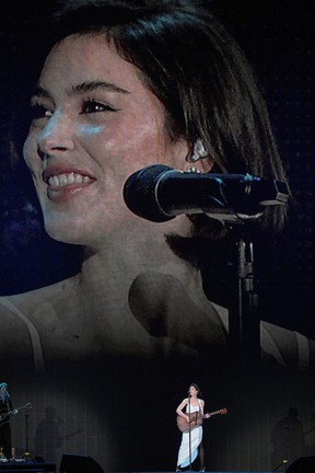 Gracie Abrams performs as the opening act before Taylor Swift at the Eras Tour concert, in Vancouver, on Friday, Dec. 6, 2024.
