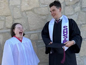 Mackenzie ‘Mac’ Casey, left, and her brother Nate celebrate their high school graduations.