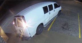 An image released by OPP of the suspect van in break-in thefts in Muskoka area. Four GTA men are charged.